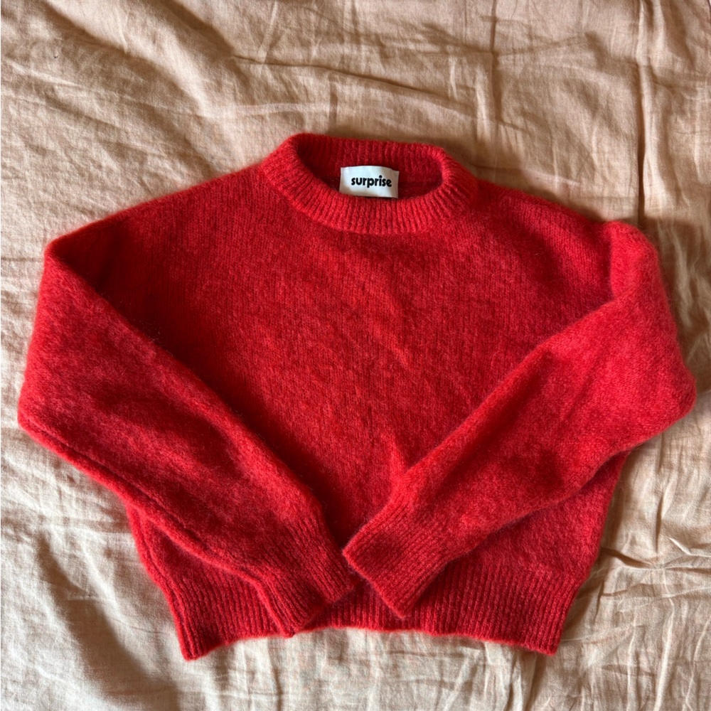 Surprise Paris Jane Cherry Red Mohair Sweater